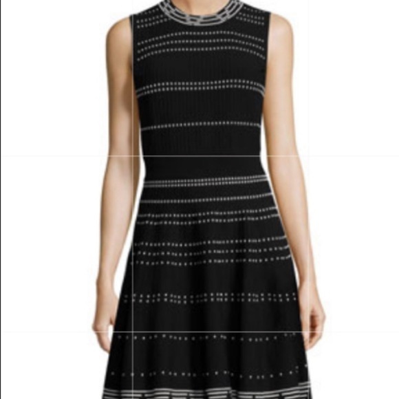 KATE SPADE Sz M Flare Ribbed  Knit Sleeveless A-Line Slight Flare Dress - Picture 2 of 9